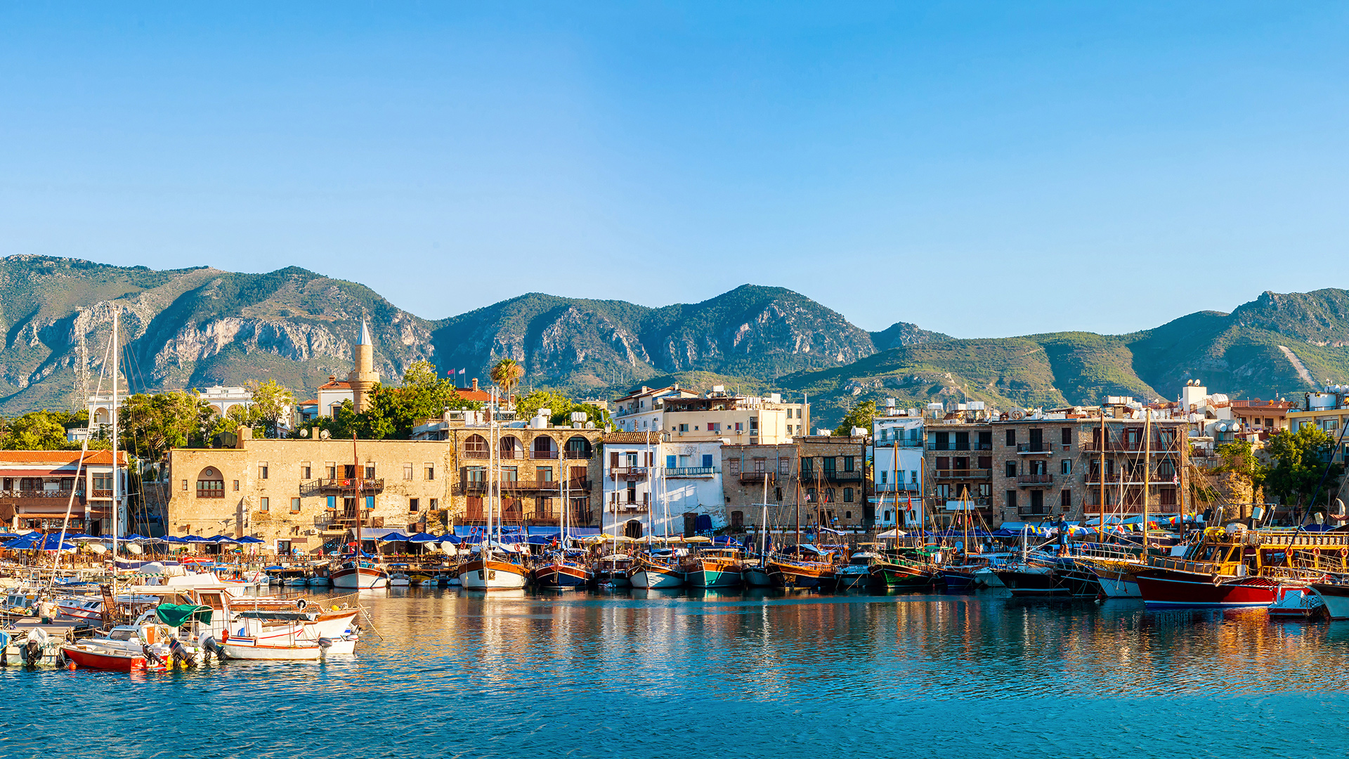 Private taxi transfer vehicle travelling from Paphos Airport to Kyrenia Girne North Cyprus